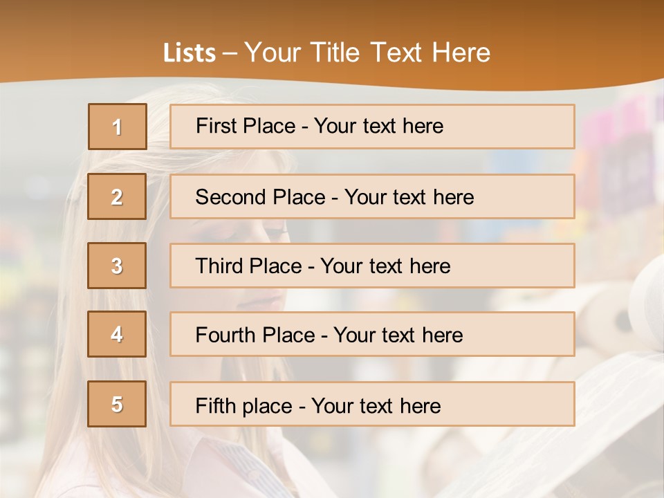 A Woman Reading A Piece Of Paper In A Store PowerPoint Template