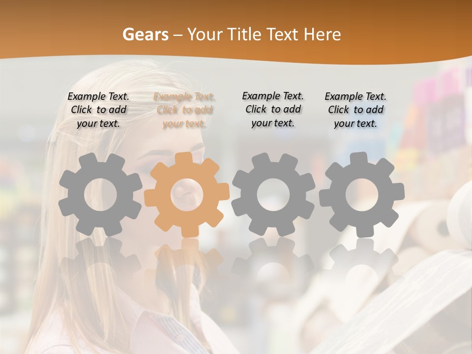 A Woman Reading A Piece Of Paper In A Store PowerPoint Template