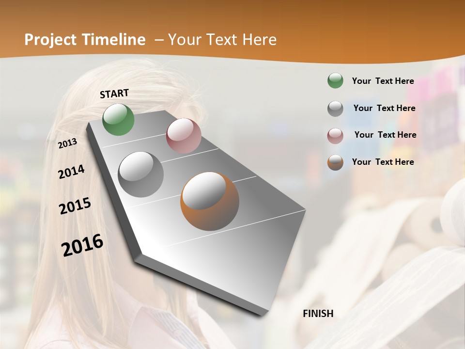 A Woman Reading A Piece Of Paper In A Store PowerPoint Template