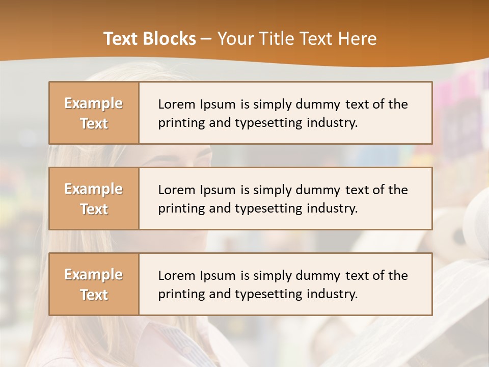 A Woman Reading A Piece Of Paper In A Store PowerPoint Template