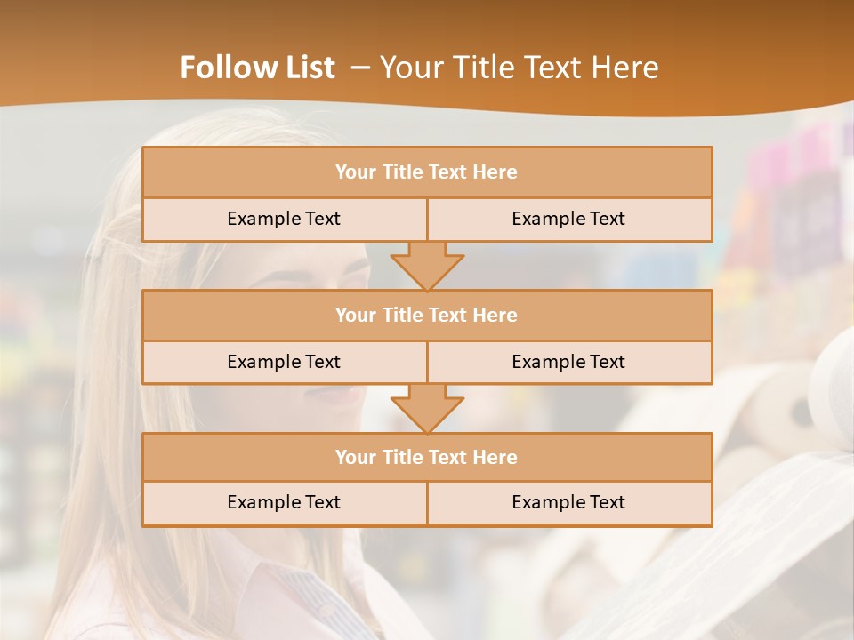 A Woman Reading A Piece Of Paper In A Store PowerPoint Template