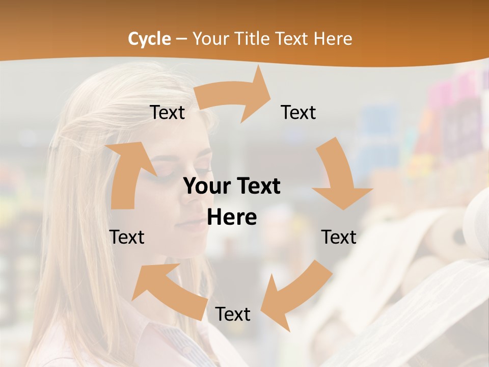 A Woman Reading A Piece Of Paper In A Store PowerPoint Template