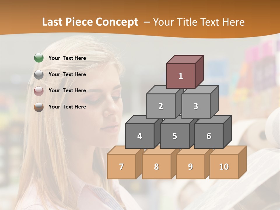 A Woman Reading A Piece Of Paper In A Store PowerPoint Template
