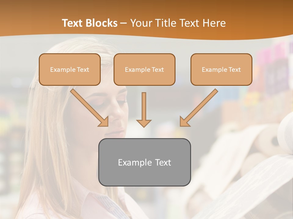 A Woman Reading A Piece Of Paper In A Store PowerPoint Template