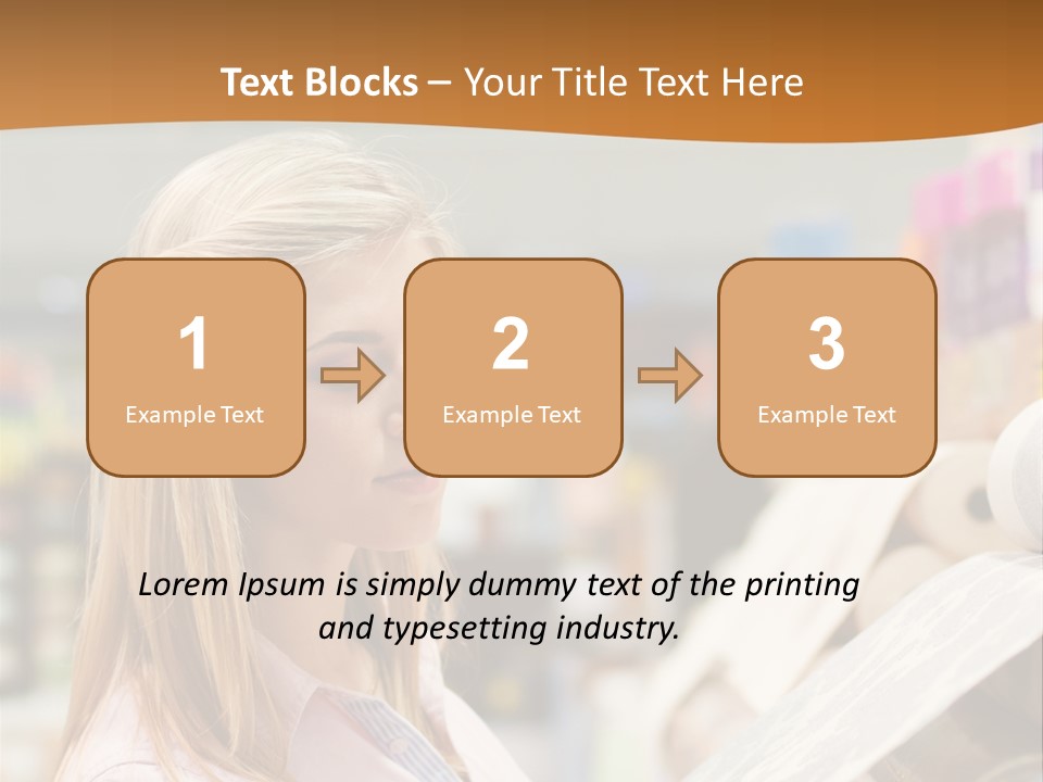 A Woman Reading A Piece Of Paper In A Store PowerPoint Template