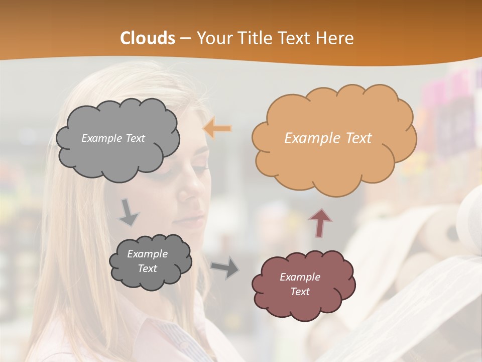 A Woman Reading A Piece Of Paper In A Store PowerPoint Template