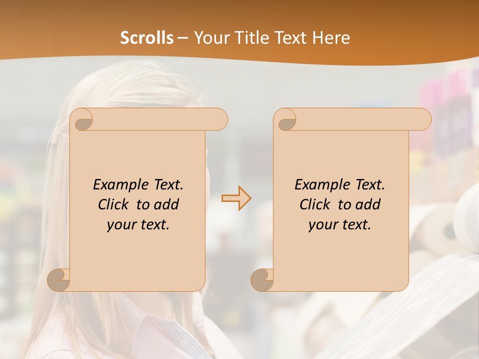 A Woman Reading A Piece Of Paper In A Store PowerPoint Template