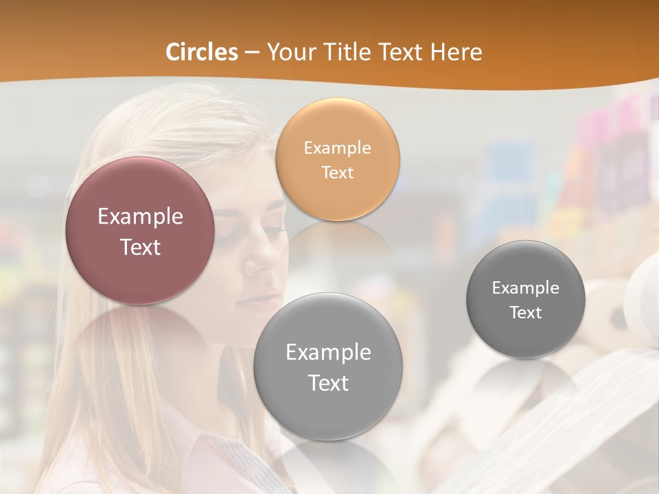 A Woman Reading A Piece Of Paper In A Store PowerPoint Template