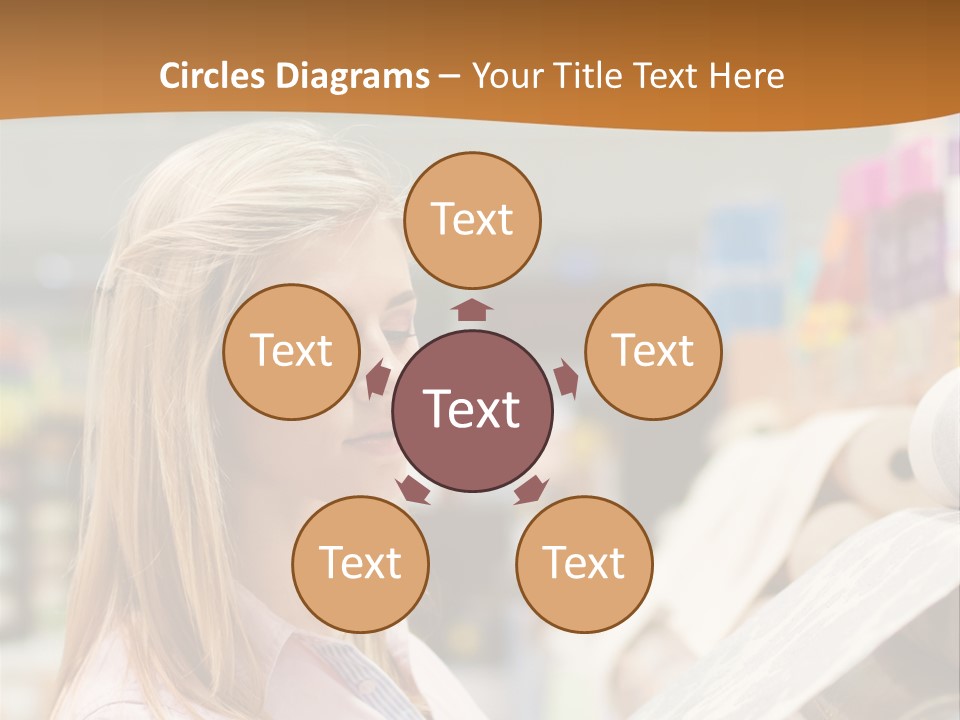 A Woman Reading A Piece Of Paper In A Store PowerPoint Template