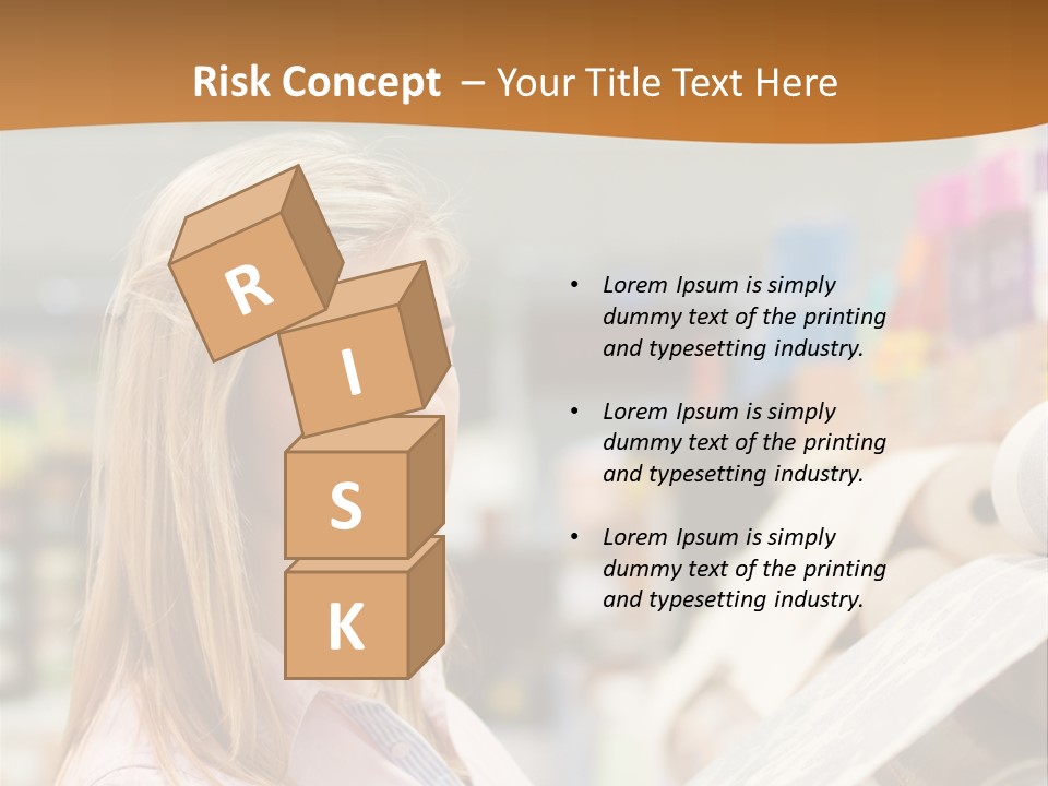 A Woman Reading A Piece Of Paper In A Store PowerPoint Template