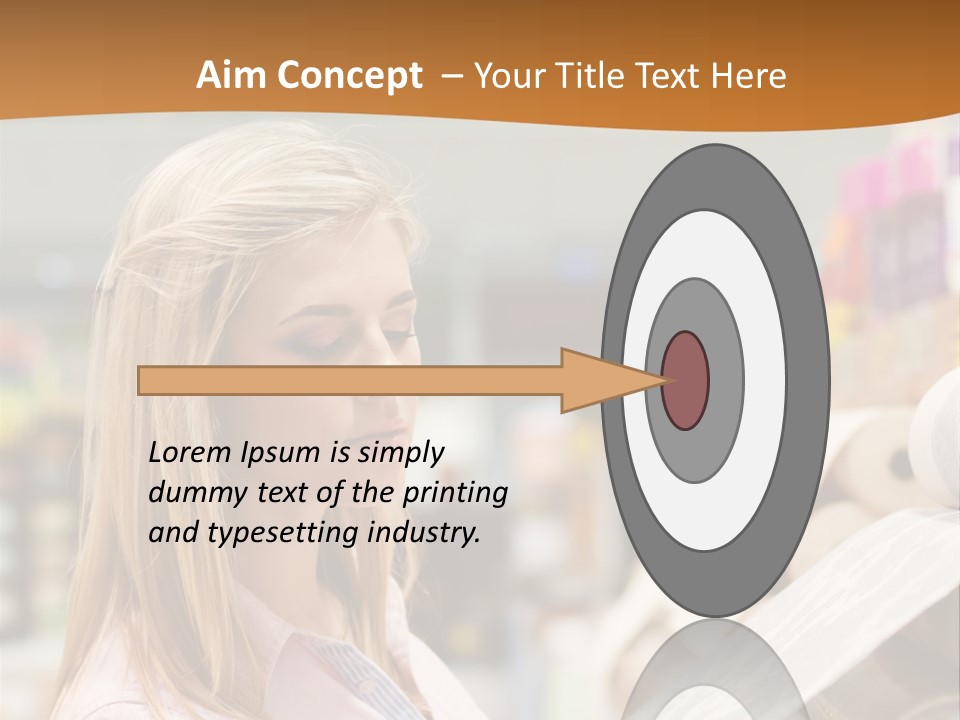 A Woman Reading A Piece Of Paper In A Store PowerPoint Template