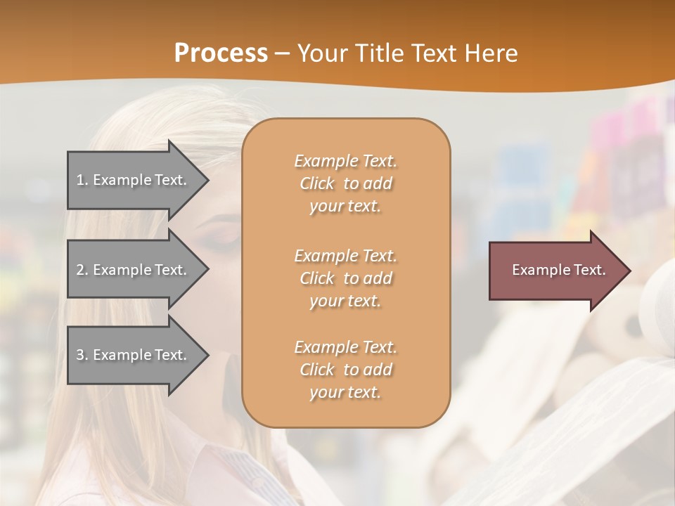 A Woman Reading A Piece Of Paper In A Store PowerPoint Template