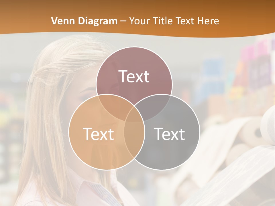 A Woman Reading A Piece Of Paper In A Store PowerPoint Template