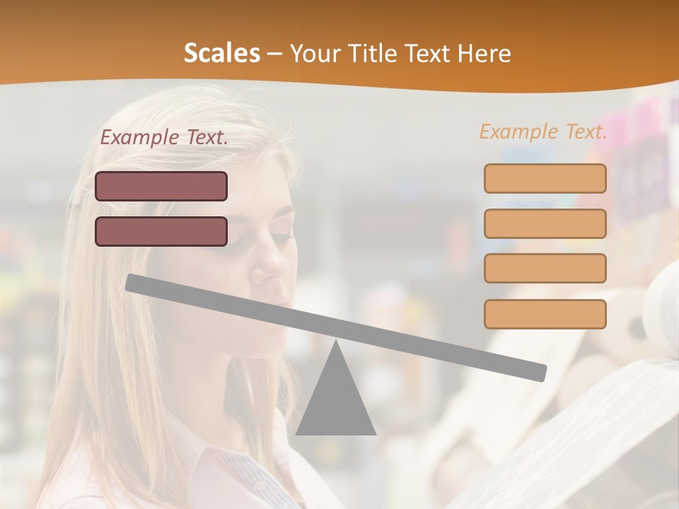 A Woman Reading A Piece Of Paper In A Store PowerPoint Template