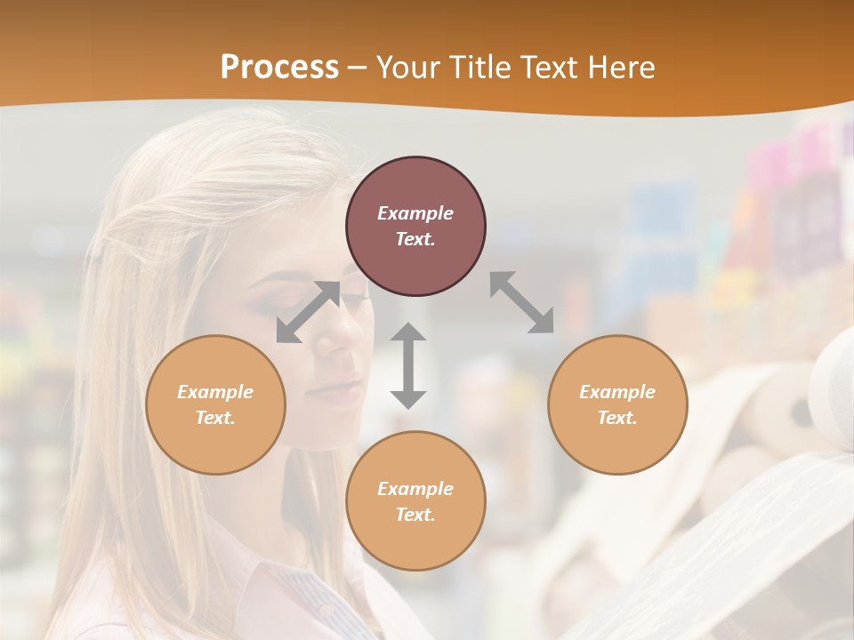 A Woman Reading A Piece Of Paper In A Store PowerPoint Template