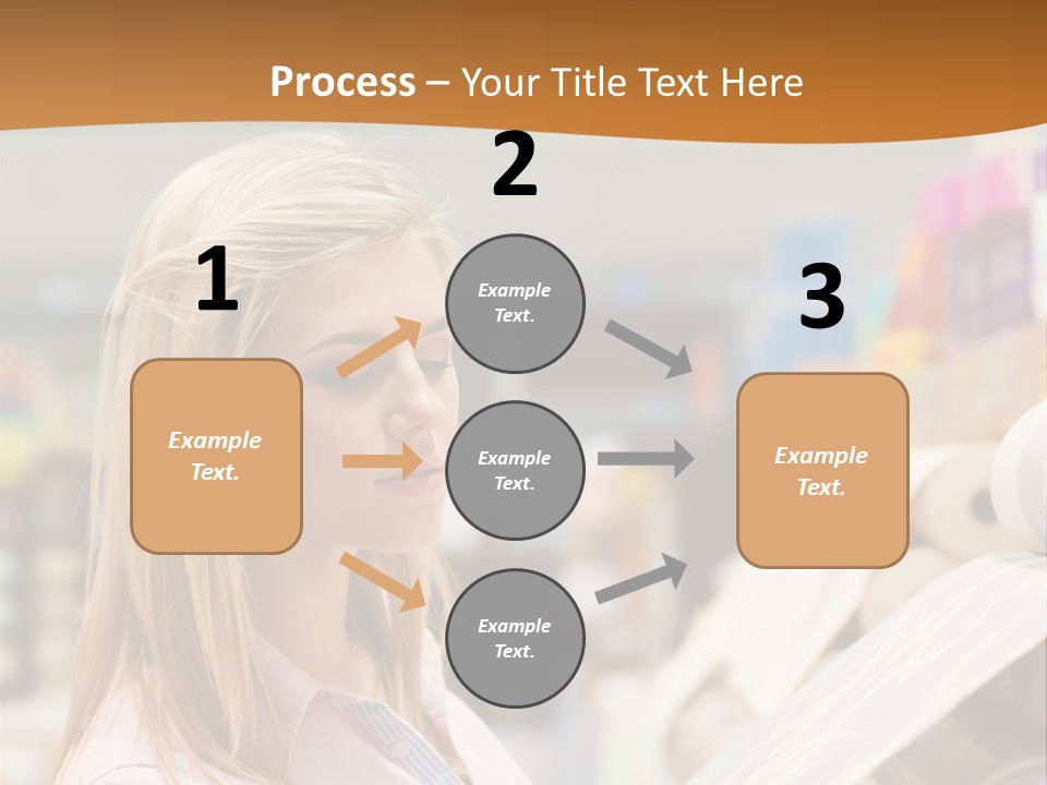 A Woman Reading A Piece Of Paper In A Store PowerPoint Template