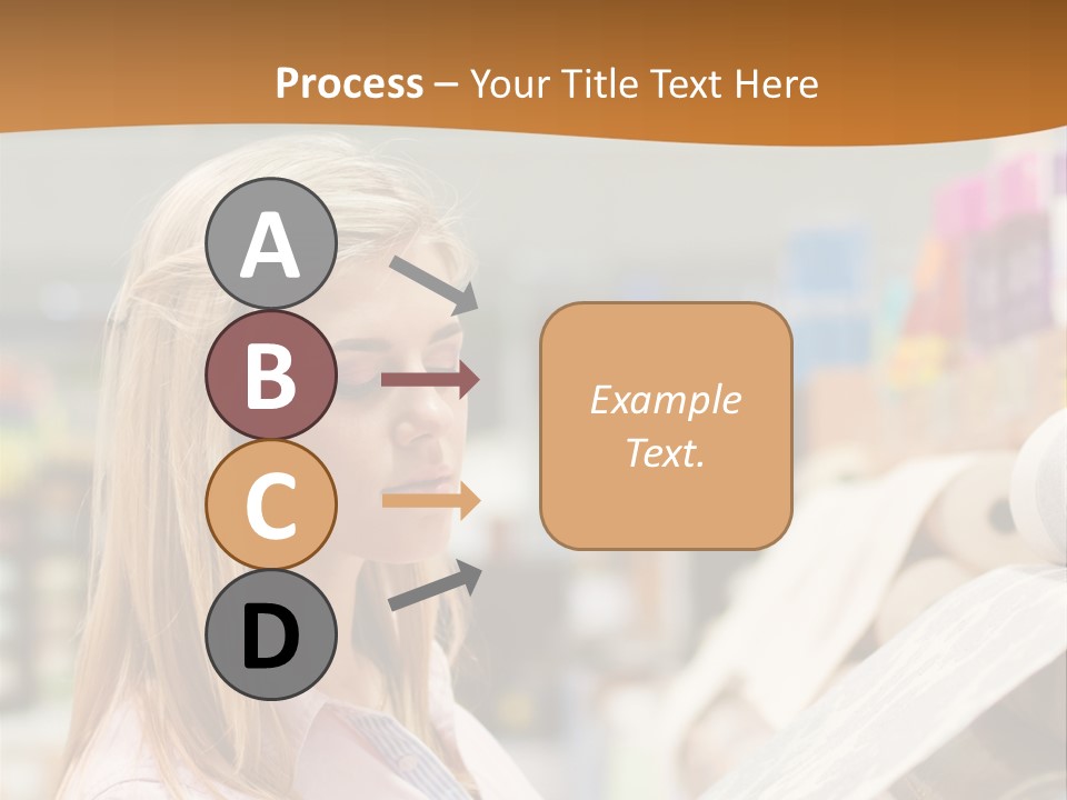 A Woman Reading A Piece Of Paper In A Store PowerPoint Template
