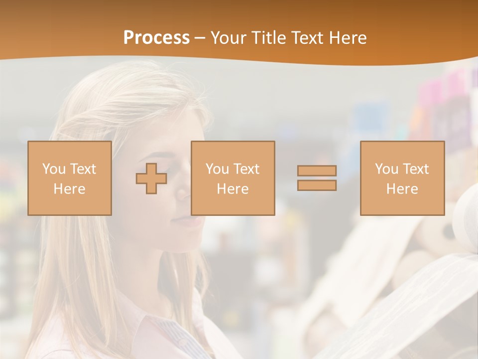 A Woman Reading A Piece Of Paper In A Store PowerPoint Template