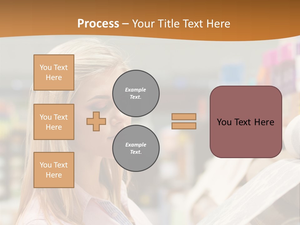 A Woman Reading A Piece Of Paper In A Store PowerPoint Template