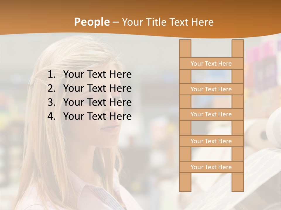 A Woman Reading A Piece Of Paper In A Store PowerPoint Template