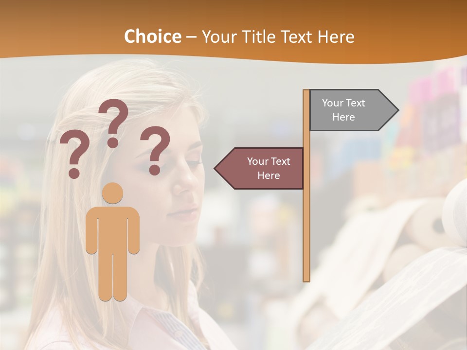 A Woman Reading A Piece Of Paper In A Store PowerPoint Template