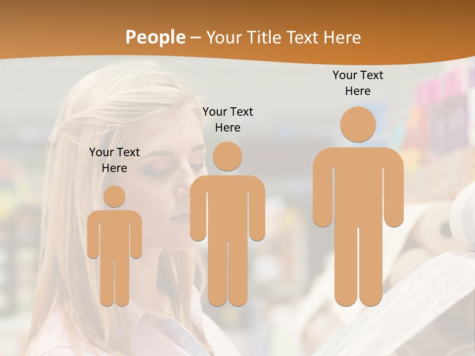 A Woman Reading A Piece Of Paper In A Store PowerPoint Template