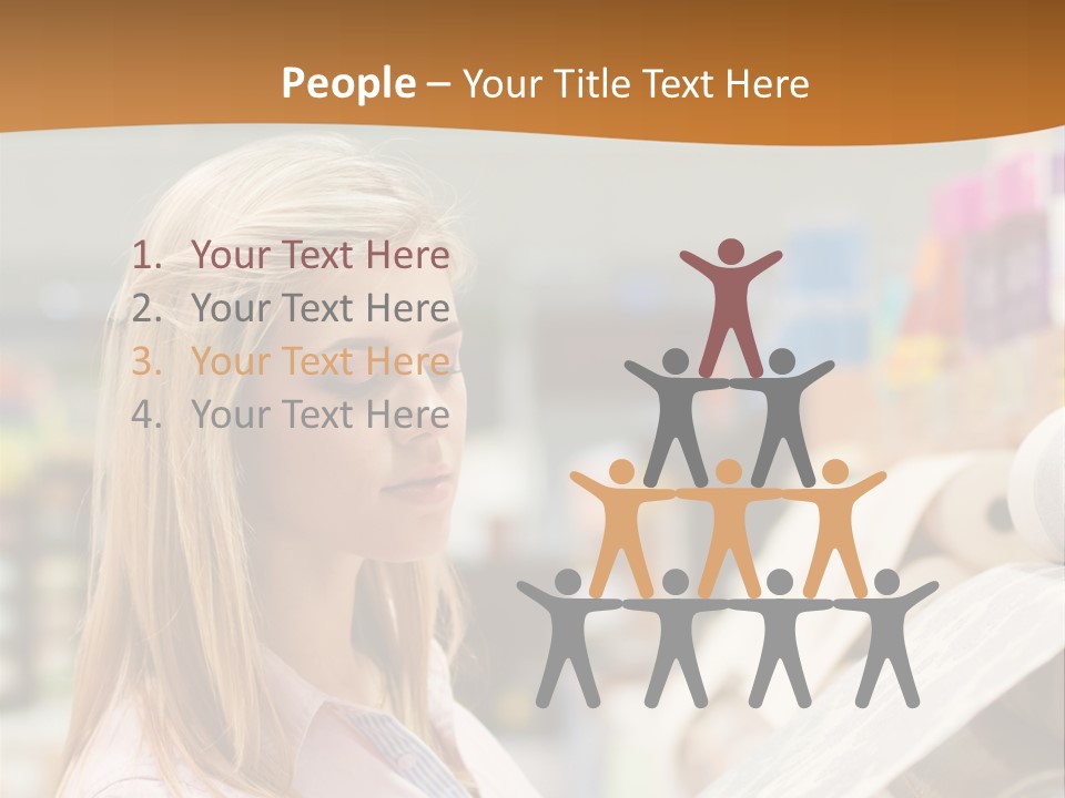 A Woman Reading A Piece Of Paper In A Store PowerPoint Template