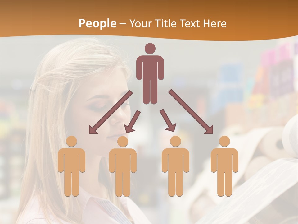 A Woman Reading A Piece Of Paper In A Store PowerPoint Template
