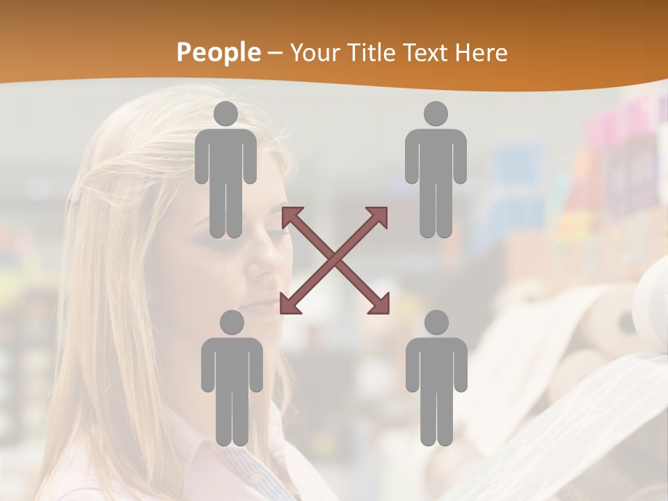 A Woman Reading A Piece Of Paper In A Store PowerPoint Template