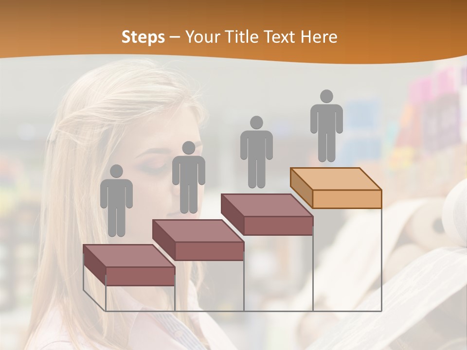 A Woman Reading A Piece Of Paper In A Store PowerPoint Template