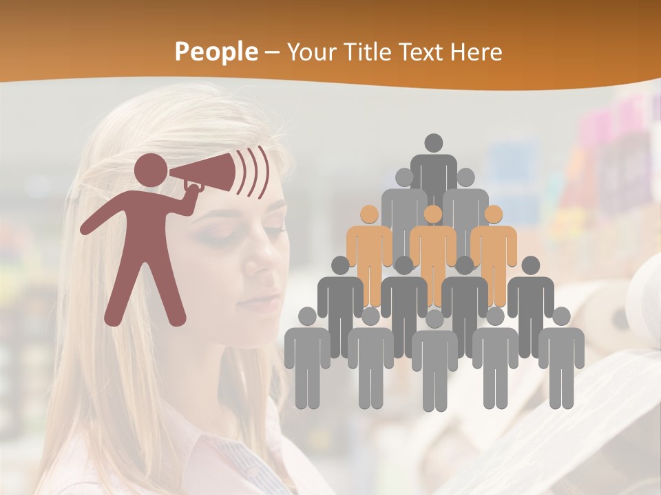 A Woman Reading A Piece Of Paper In A Store PowerPoint Template