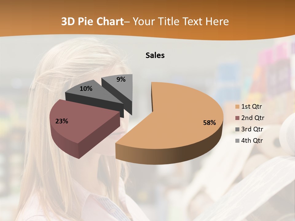 A Woman Reading A Piece Of Paper In A Store PowerPoint Template