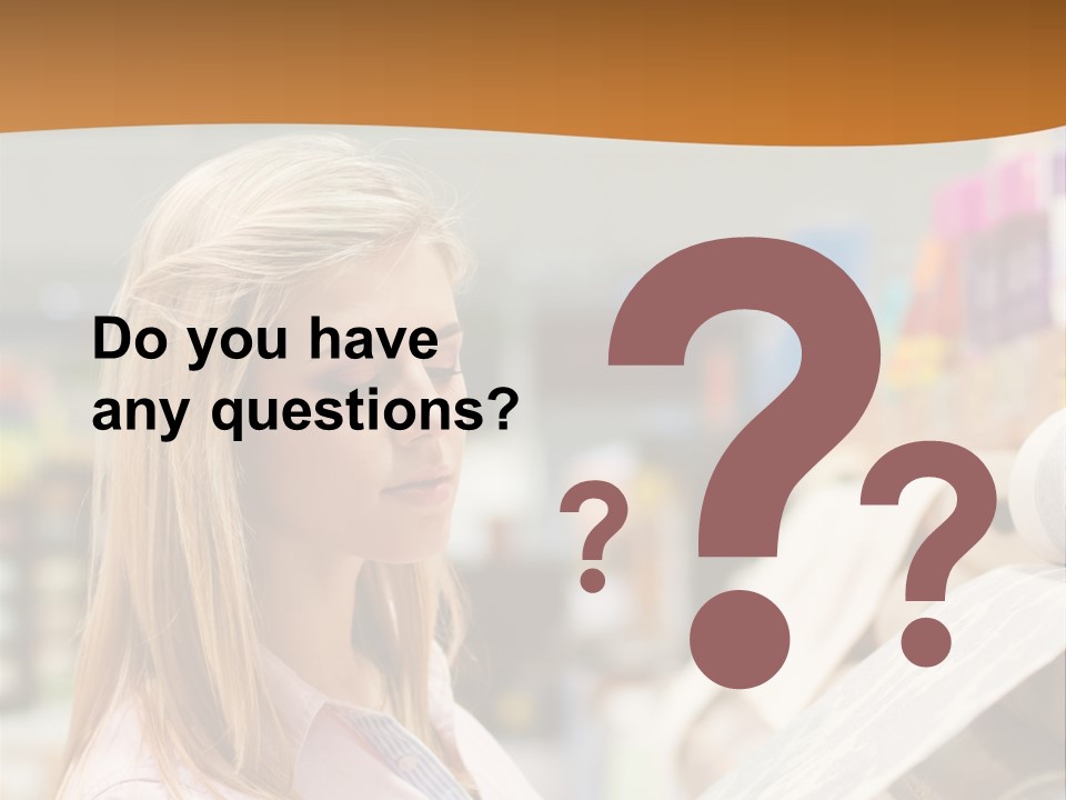 A Woman Reading A Piece Of Paper In A Store PowerPoint Template