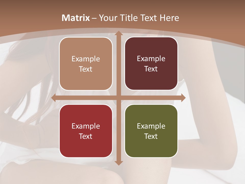 A Woman Sitting On A Bed With Her Stomach Exposed PowerPoint Template