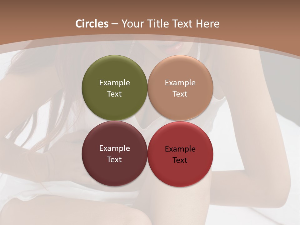 A Woman Sitting On A Bed With Her Stomach Exposed PowerPoint Template