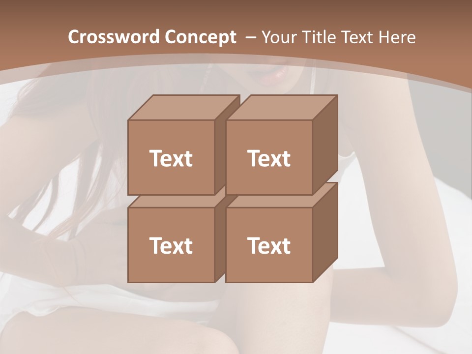 A Woman Sitting On A Bed With Her Stomach Exposed PowerPoint Template