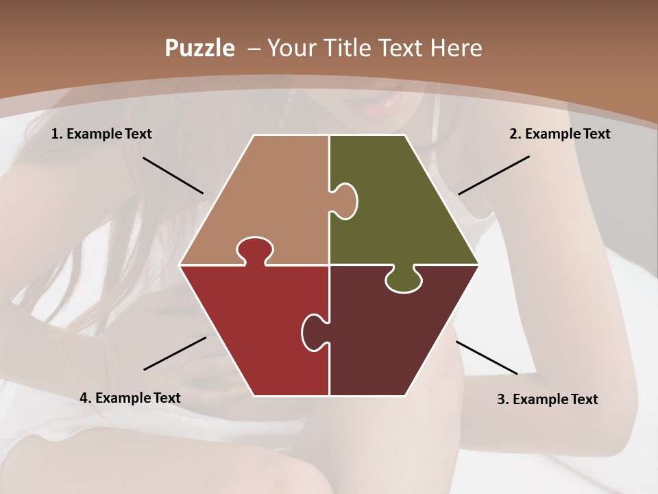 A Woman Sitting On A Bed With Her Stomach Exposed PowerPoint Template