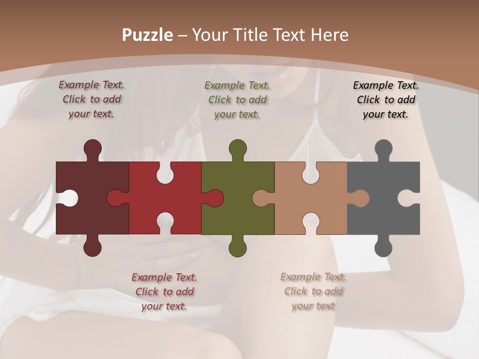 A Woman Sitting On A Bed With Her Stomach Exposed PowerPoint Template