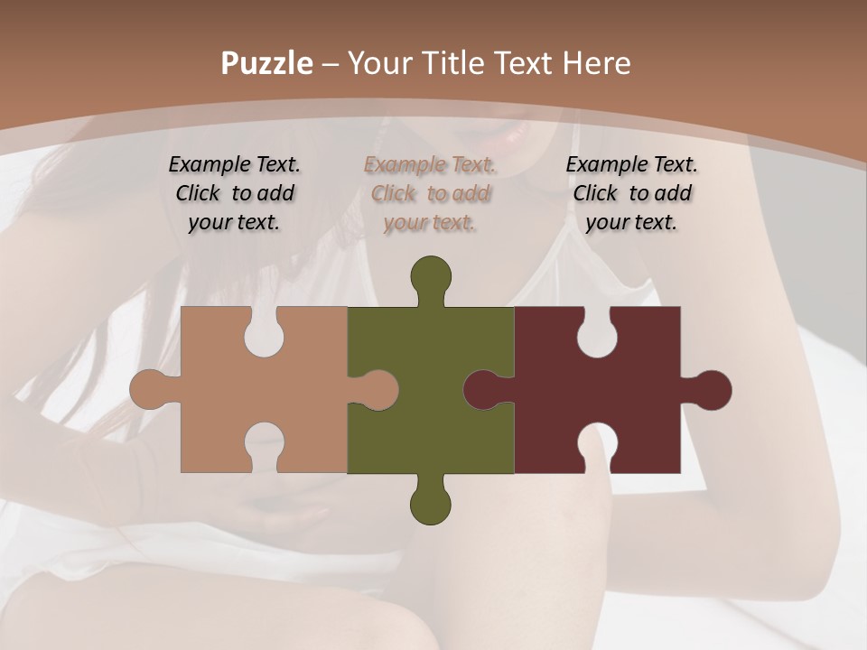 A Woman Sitting On A Bed With Her Stomach Exposed PowerPoint Template