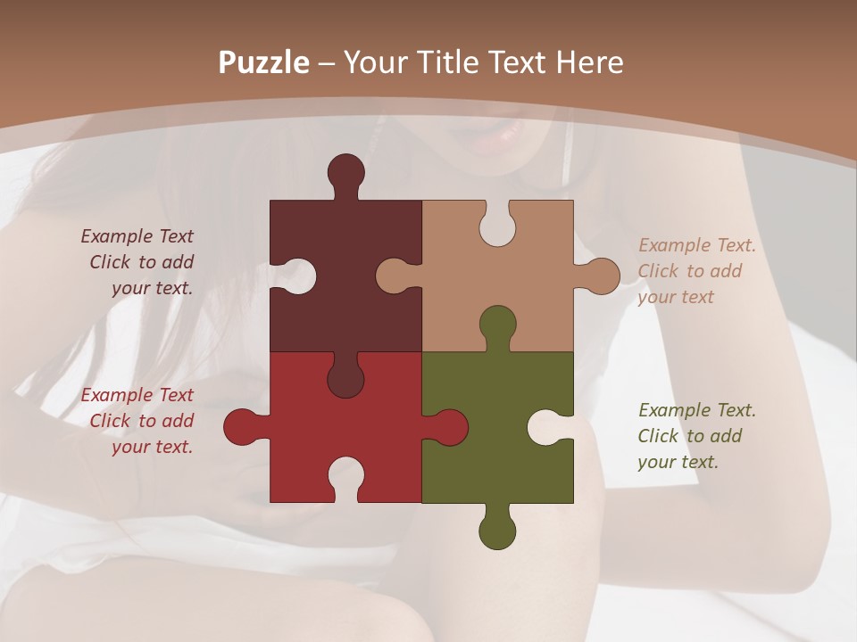 A Woman Sitting On A Bed With Her Stomach Exposed PowerPoint Template