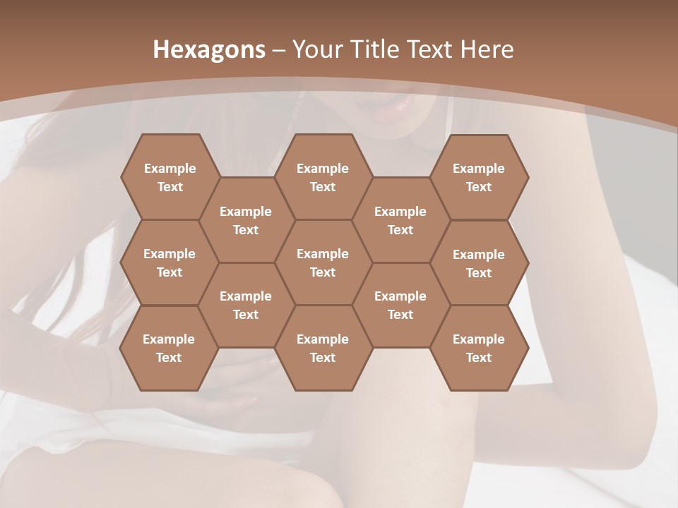 A Woman Sitting On A Bed With Her Stomach Exposed PowerPoint Template