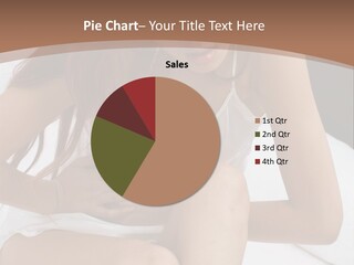 A Woman Sitting On A Bed With Her Stomach Exposed PowerPoint Template