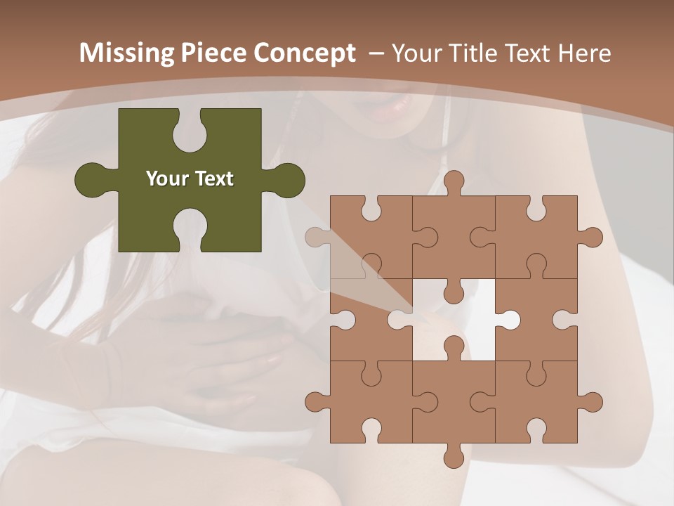 A Woman Sitting On A Bed With Her Stomach Exposed PowerPoint Template
