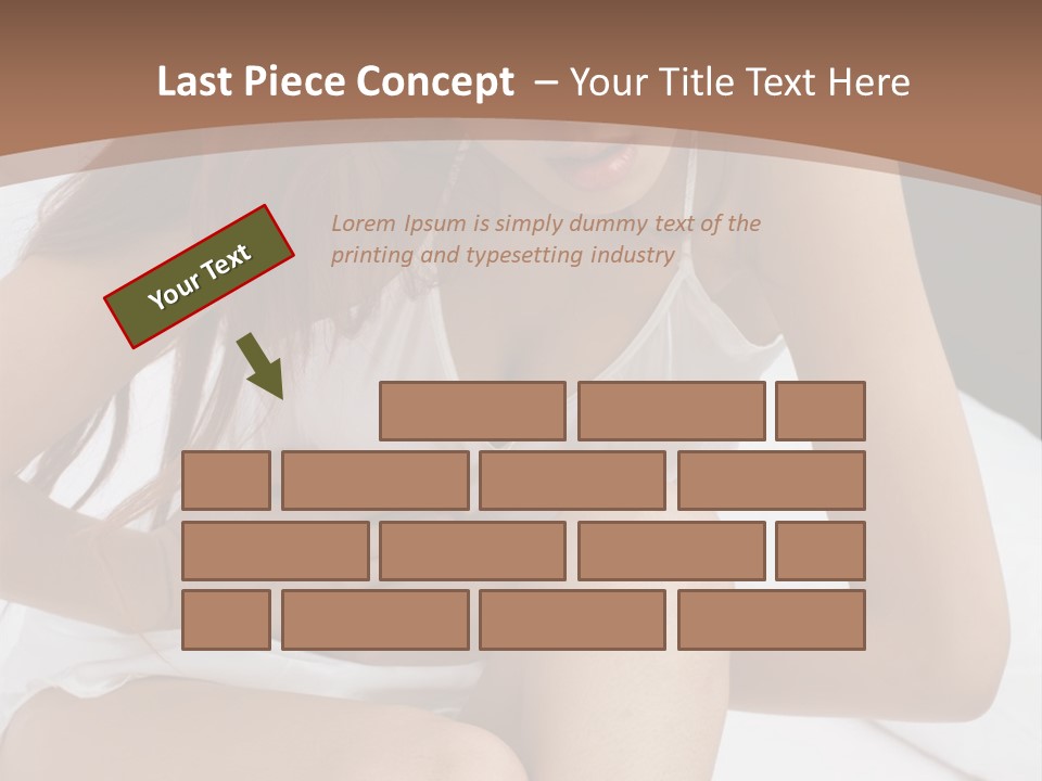 A Woman Sitting On A Bed With Her Stomach Exposed PowerPoint Template