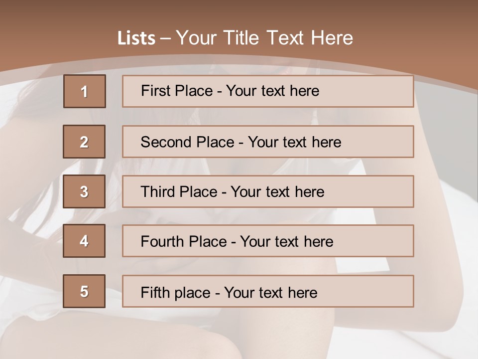 A Woman Sitting On A Bed With Her Stomach Exposed PowerPoint Template