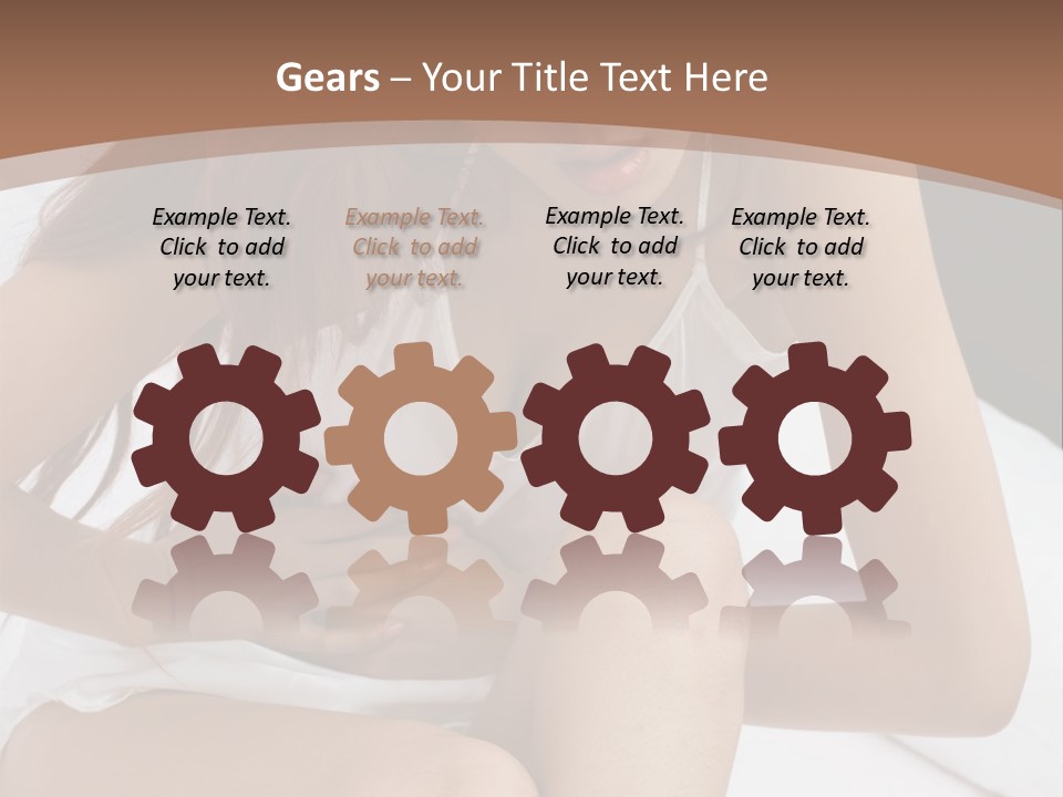 A Woman Sitting On A Bed With Her Stomach Exposed PowerPoint Template