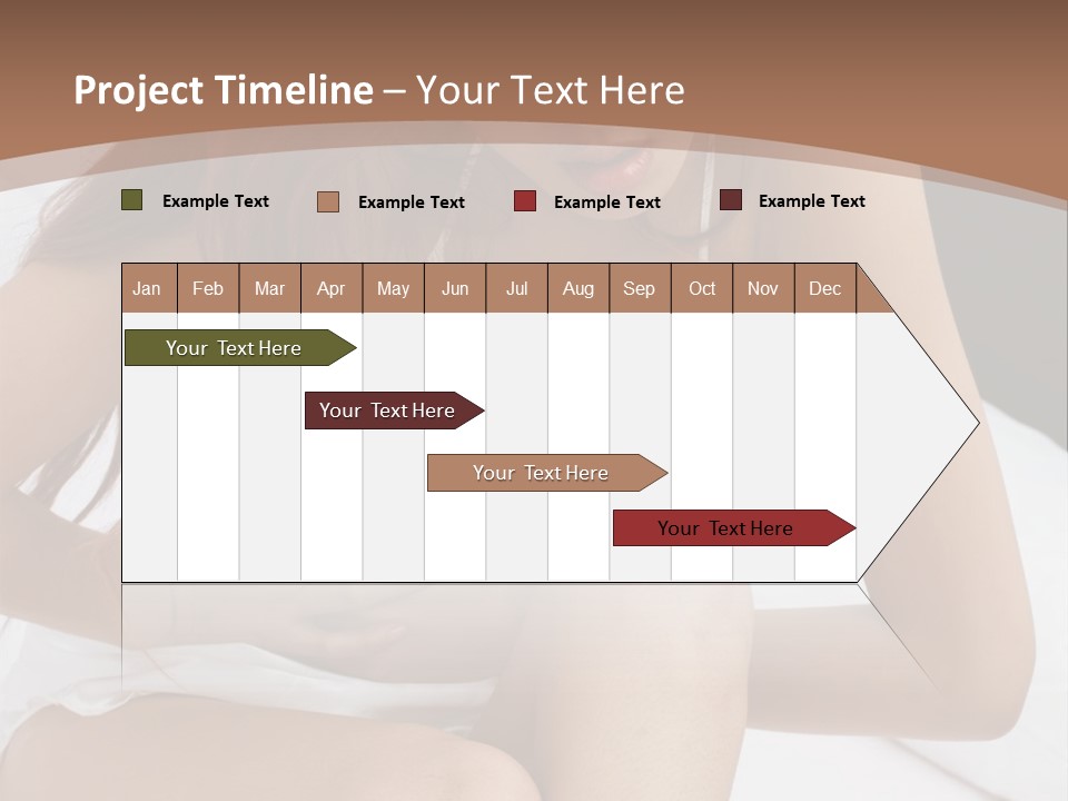 A Woman Sitting On A Bed With Her Stomach Exposed PowerPoint Template