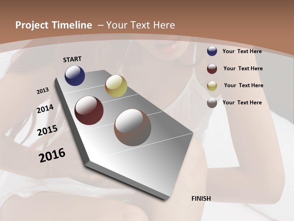 A Woman Sitting On A Bed With Her Stomach Exposed PowerPoint Template