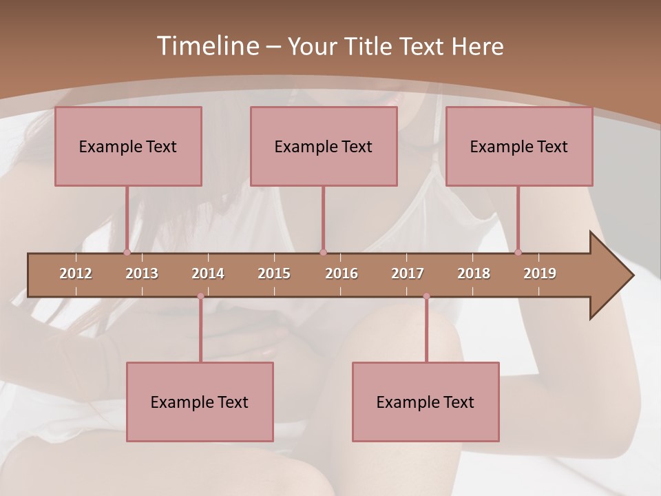 A Woman Sitting On A Bed With Her Stomach Exposed PowerPoint Template