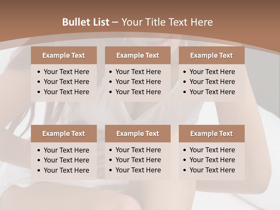 A Woman Sitting On A Bed With Her Stomach Exposed PowerPoint Template